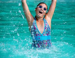 woman in the pool